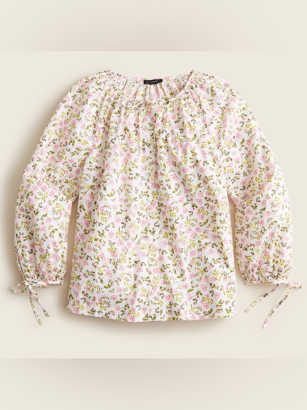 J. Crew Floral Poplin Cotton Blouse